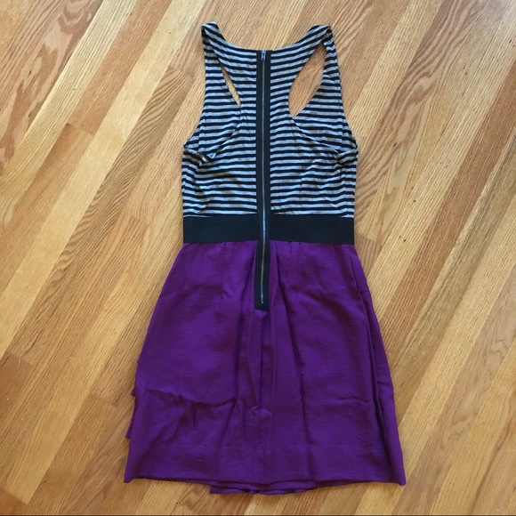 Elle Racerback Striped Ruffle Zipper Tank Dress - Picture 5 of 10